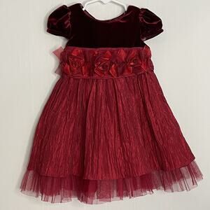 Beautiful Jenny & Me Velvet Party Valentines Holiday Dress 18M
